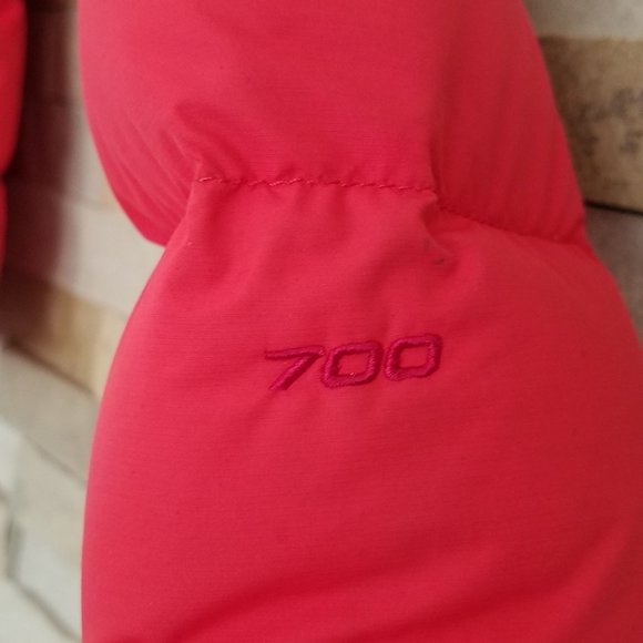 North Face Womens Small Red 700 Goose Down Nuptse Puffer Jacket Winter Ski Coat - Picture 2 of 10